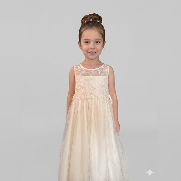 Other - 12 Dress Ivory Color Long Girl Dress